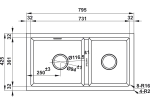 Chậu đá Hafele, chậu đôi HS22-GEN2S90, Màu đen 57725310