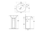 Chậu đặt sàn đúc nguyên khối có lỗ thoát tràn SENFS5501AWHA + Bottle trap BTRWBPPR020