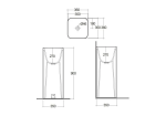 Chậu đặt sàn đúc nguyên khối không có lỗ thoát tràn PETFS23600AWHA + RAK-DES BOTTLE TRAP BTRFSPPR001