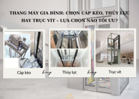 THANG MÁY GIA ĐÌNH: CHỌN CÁP KÉO, THỦY LỰC HAY TRỤC VÍT – LỰA CHỌN NÀO TỐI ƯU?