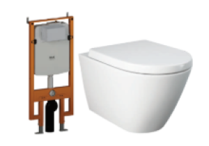 Bàn cầu treo tường RAK-RESORT RST23AWHA +  Két nước âm tường NEOFS04RAK8C