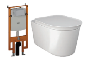 Bàn cầu treo tường RAK-VALET VALWC1446AWHA - VALSC3901WH +  Két nước âm tường NEOFS04RAK8C